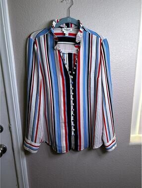 Express Portofino Slim Fit Striped Button-Up Shirt - Medium